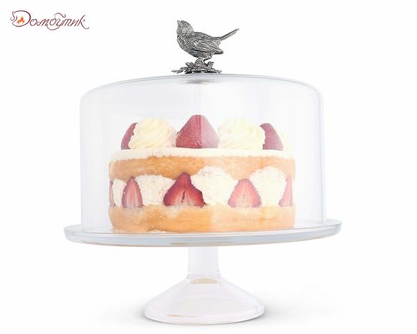Блюдо для торта Vagabond House Птичья трель 31см, фарфор - фото 1
