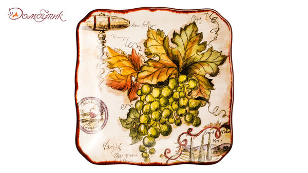 Тарелка закусочная Certified Int. Виноделие.Зеленый виноград 21 см, керамика