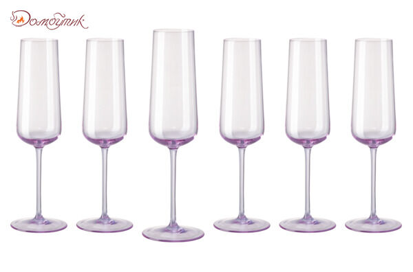 Набор фужеров для шампанского Rosenthal Турандот 190мл, стекло, розовый, 6шт
