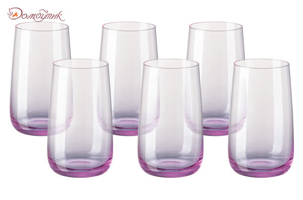 Набор бокалов для воды Rosenthal Турандот 400мл, стекло, розовый, 6шт - фото 1