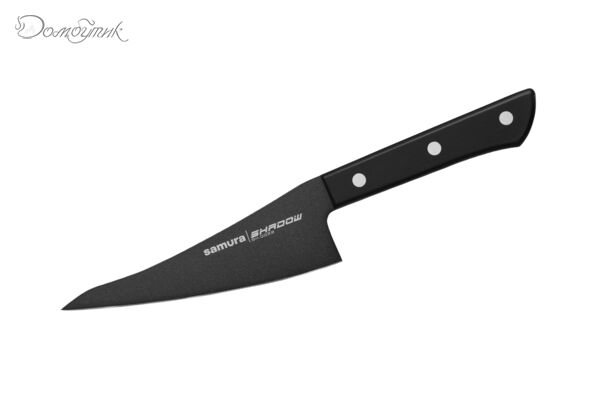 Нож кухонный "Samura SHADOW" совр. универсальный Black-coating 146мм, AUS-8, ABS пластик