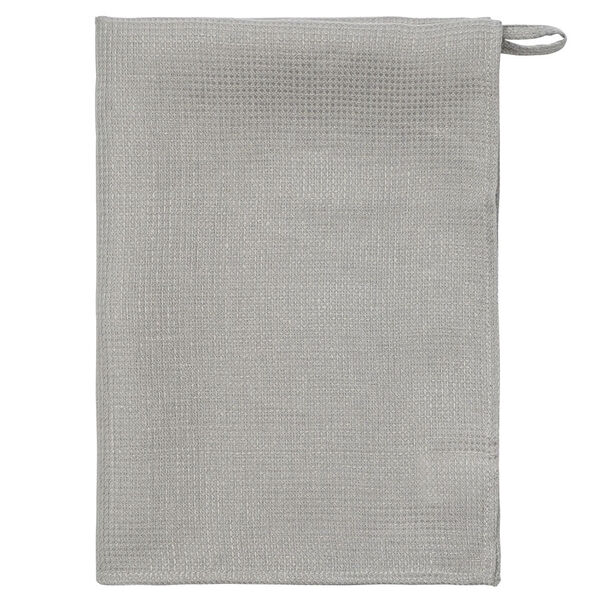 Набор из двух вафельных полотенец изо льна серого цвета из коллекции Essential, 50х70 см - фото 1