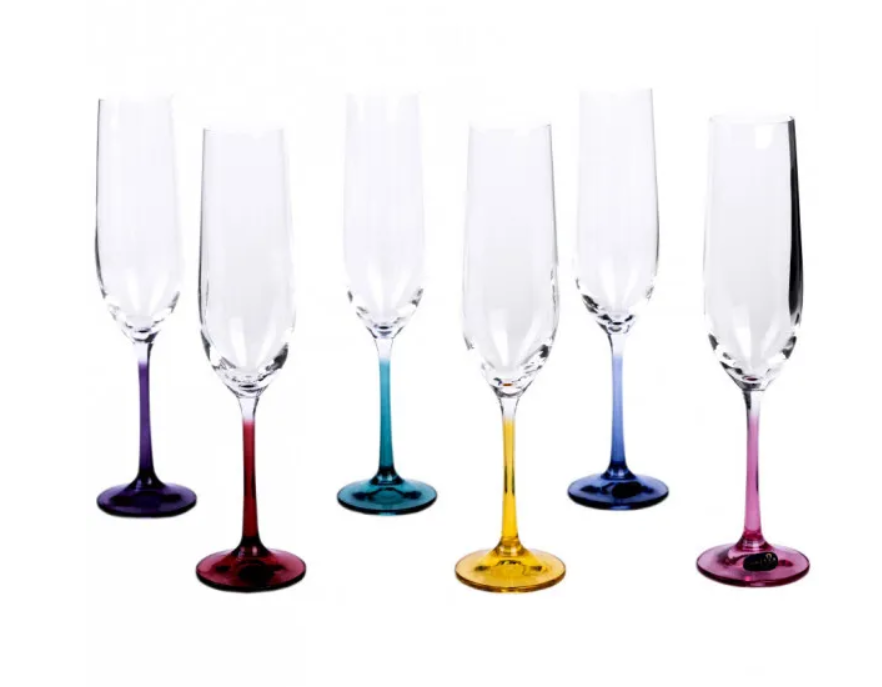Набор бокалов для шампанского 190 мл 6 шт Виола, Bohemia - фото 1