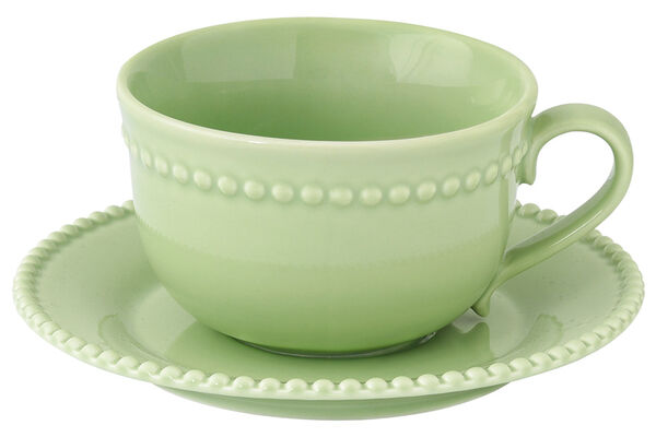 Чашка с блюдцем Tiffany, зелёная, 0,25 л - фото 1