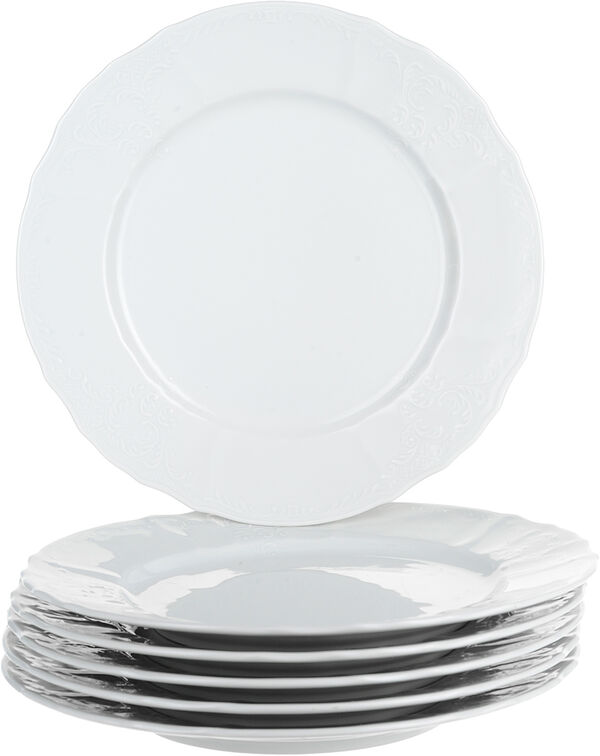 Набор обеденных тарелок 25см "Bernadotte Белый" Thun