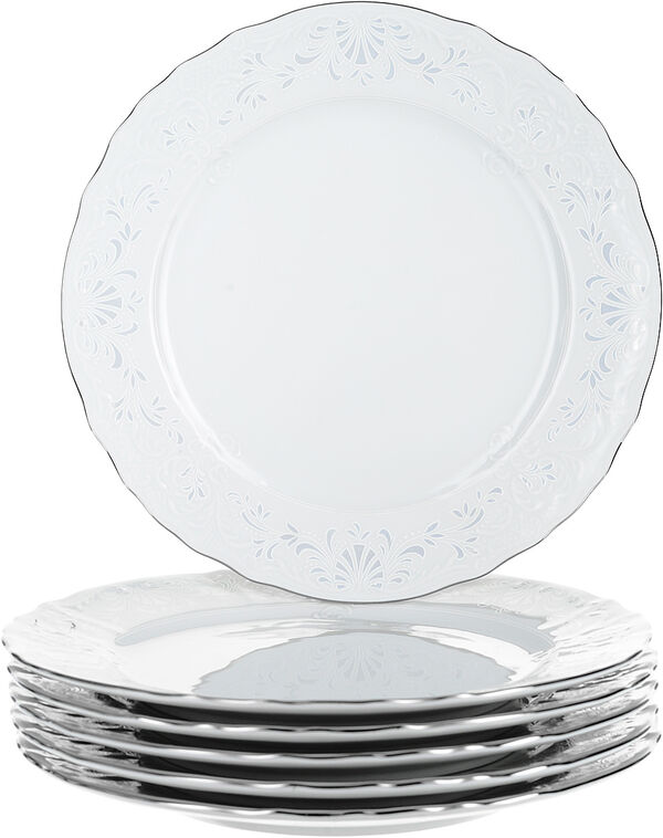 Набор закусочных тарелок 21см, 6шт "Bernadotte Платина" Thun