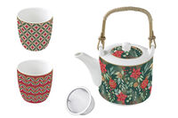 Набор для чая Рождественское веселье: чайник с ситечком 0,6 л, 2 чашки 0,16 л - фото 1
