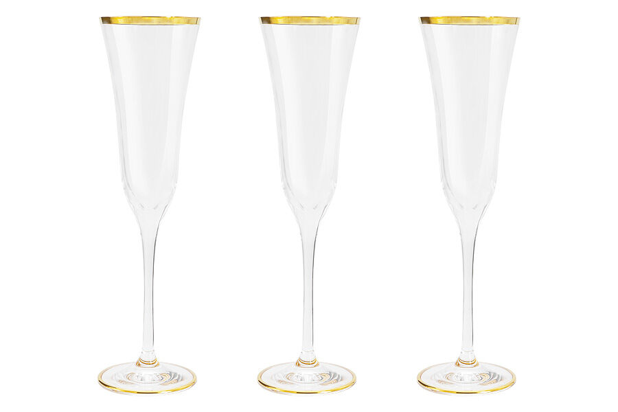 Набор бокалов для шампанского Сабина золото, 0,175 л, 6 шт, Same Decorazione - фото 1