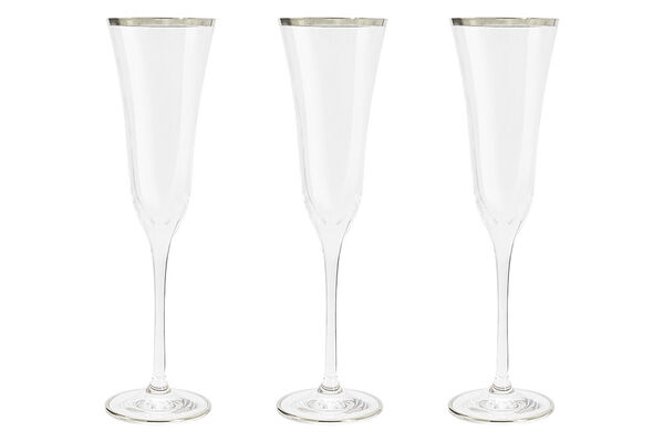 Набор бокалов для шампанского Сабина платина, 0,175 л, 6 шт, Same Decorazione - фото 1