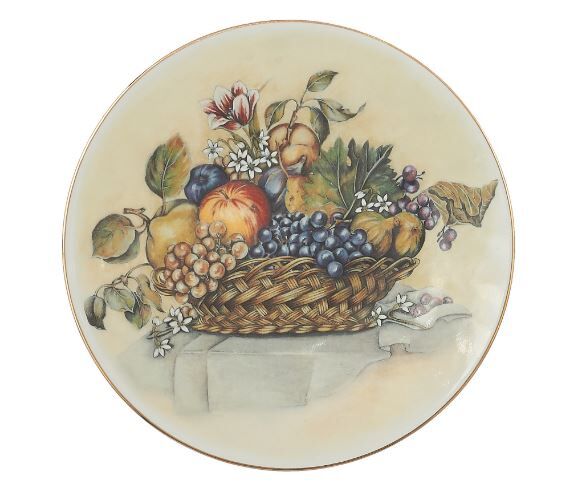 Тарелка настенная 19 см; декор "Натюрморт с виноградом" - фото 1