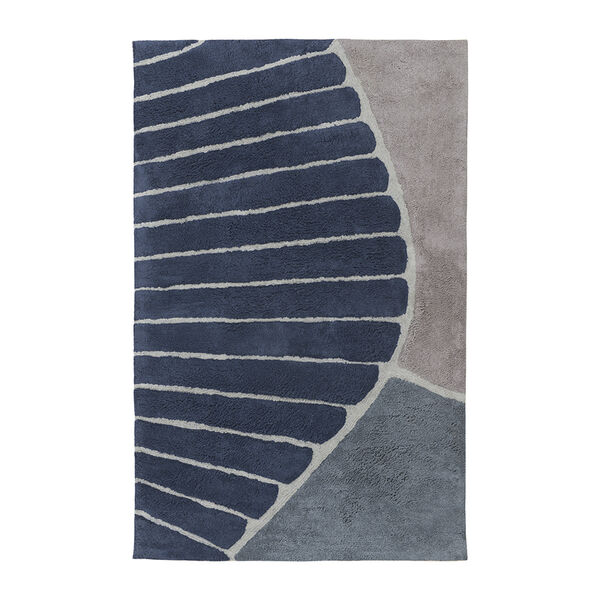 Ковер из хлопка с рисунком Tea plantation серого цвета из коллекции Terra, 160х230 см