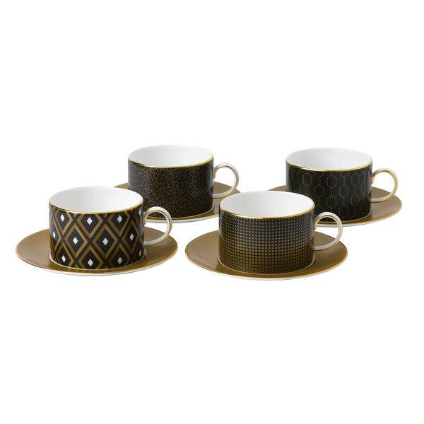 Набор чашек чайных с блюдцами Wedgwood Аррис 220 мл, 4 шт, фарфор костяной - фото 1