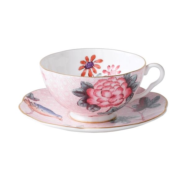 Чашка чайная с блюдцем Wedgwood Кукушка 180 мл, розовая - фото 1