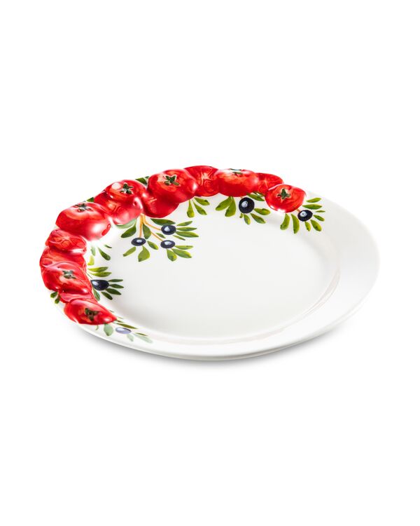 Тарелка закусочная Томаты и оливки 22 см, керамика, Edelweiss - фото 1