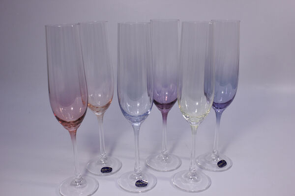 Набор бокалов для шампанского 190мл 6 шт Виола, Bohemia - фото 1