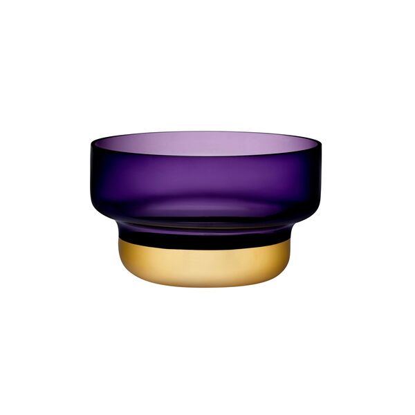 Чаша декоративная Контур d24 см, фиолетовая с золотым дном, хрусталь, Nude Glass - фото 1