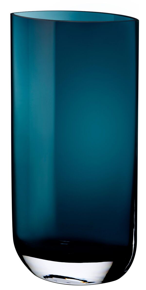 Ваза Лезвие 40 см, стекло хрустальное, бирюзовая, Nude Glass
