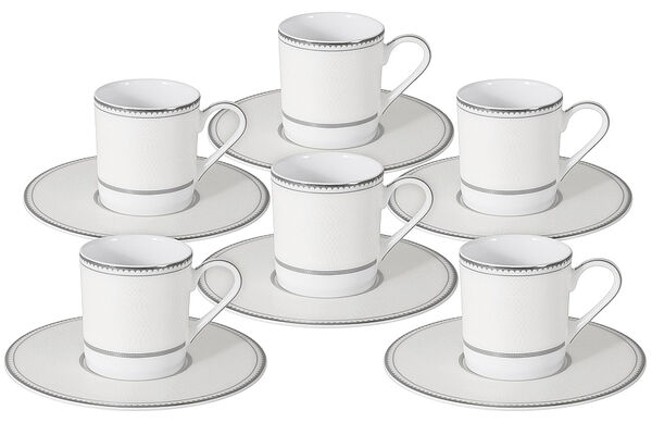 Кофейный набор Жемчуг, 6 чашек 0,1 л, 6 блюдец - фото 1
