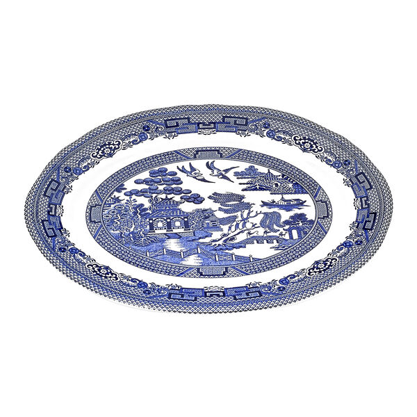 Овальная тарелка 25,4 см, Blue Willow