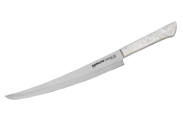 Нож кухонный "Samura HARAKIRI" слайсер Tanto 230 мм, корроз.-стойкая сталь,белый акрил