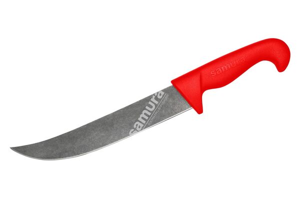 Нож кухонный "Samura SULTAN PRO" для нарезки, пчак 213 мм, ТЭП красный, AUS-8 с галт.