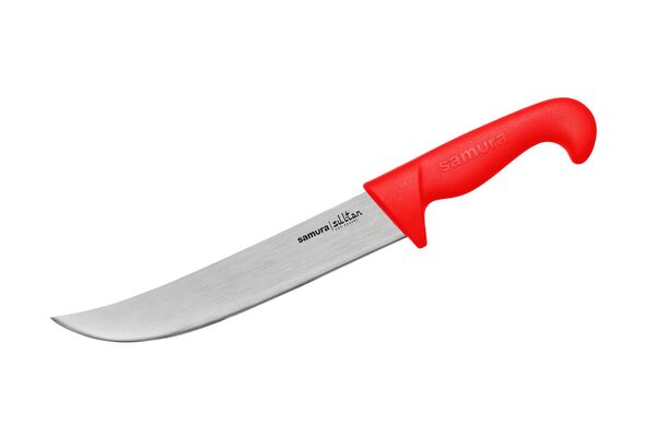 Нож кухонный "Samura SULTAN PRO" для нарезки, пчак 213 мм, ТЭП красный, AUS-8