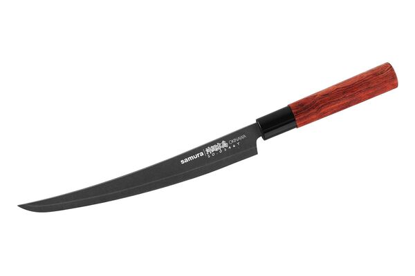 Нож кухонный "Samura OKINAWA" для нарезки, слайсер Tanto 230 мм, AUS-8 с галт, палисандр