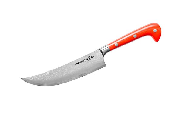 Нож кухонный "Samura SULTAN" Пичак 159 мм, G-10 красн., дамаск 67 слоев