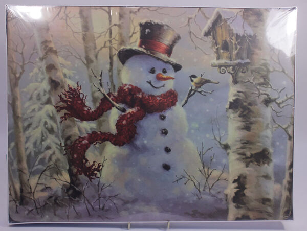 Большие подставки под горячее "Снеговик на прогулке" ,4 шт, 40х30 см, GenLex - фото 1