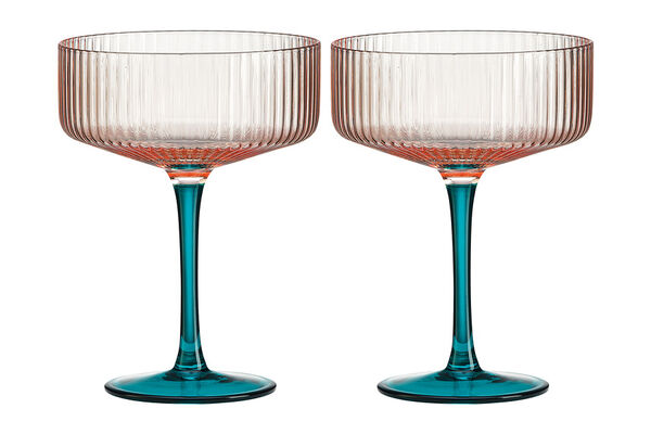 Набор бокалов для коктейля Modern Classic, розовый-зелёный, 250 мл, 2 шт - фото 1