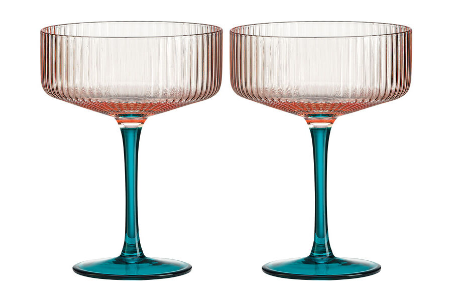 Набор бокалов для коктейля Modern Classic, розовый-зелёный, 250 мл, 2 шт - фото 1