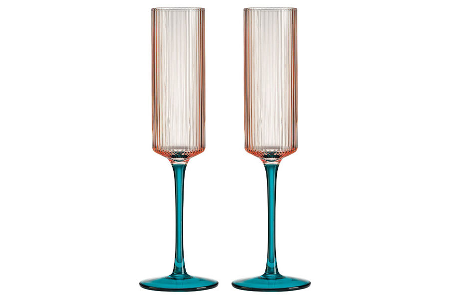 Набор бокалов для шампанского Modern Classic, розовый-зелёный, 200 мл, 2 шт - фото 1