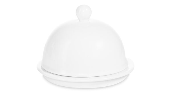 Масленка с крышкой Narumi Белый декор 9,5 см - фото 1