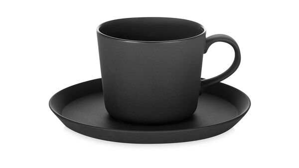 Чашка чайная с блюдцем Narumi 220 мл, черная матовая - фото 1