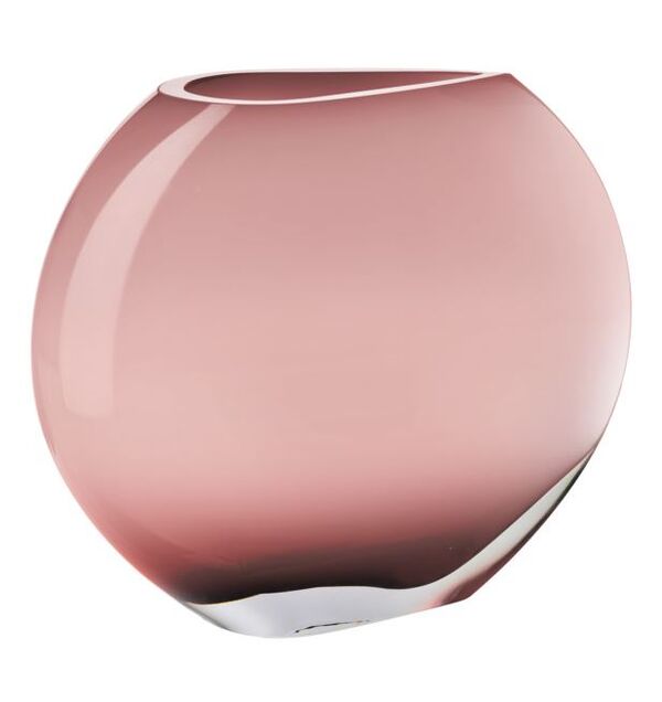 Ваза овальная Krosno Сфера 29 см, стекло, розовая