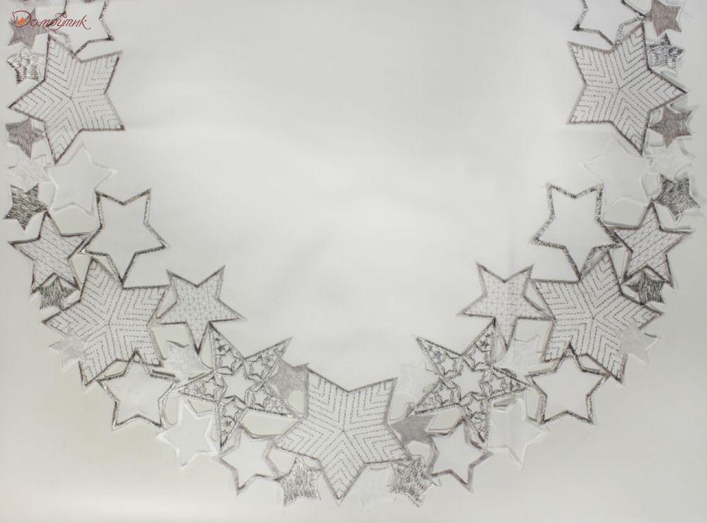 Салфетка овальная "Серебрянные звёзды" 120х60 см - фото 1