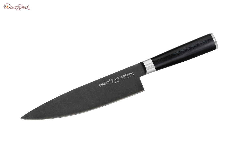 Нож кухонный "Samura Mo-V Stonewash" Шеф 200 мм, G-10 - фото 1