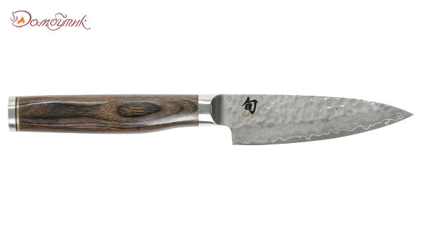 Нож для чистки овощей "Шан Премьер" 10см, ручка дерева пакка, Kai