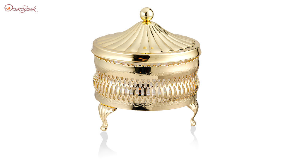 Паштетница круглая с крышкой Queen Anne 11см, сталь, золотой цвет - фото 1