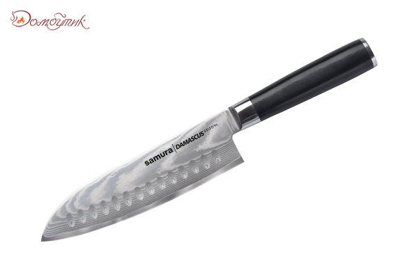 Нож кухонный "Samura DAMASCUS" Сантоку 180 мм, дамаск 67 слоев - фото 1