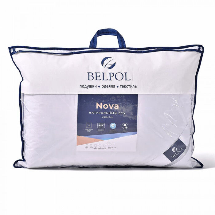 Классическая подушка Nova 50х70 см<br />Серый пух в тике - фото 3