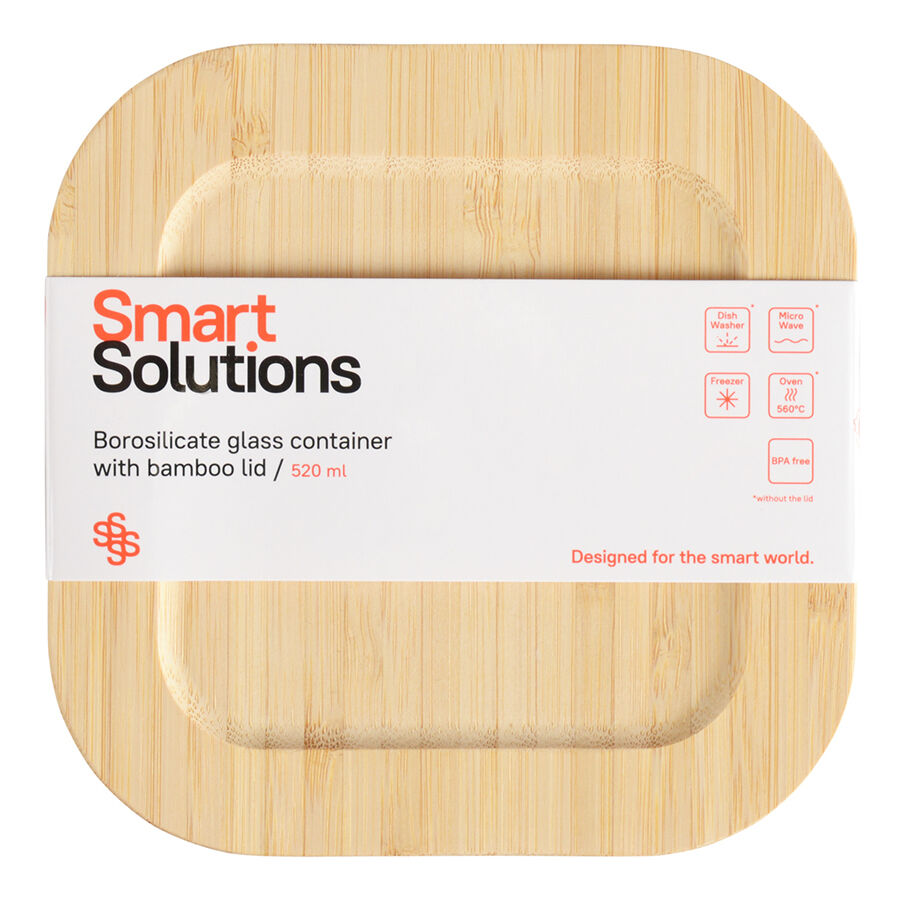 Контейнер для запекания и хранения Smart Solutions с крышкой из бамбука, 520 мл - фото 8