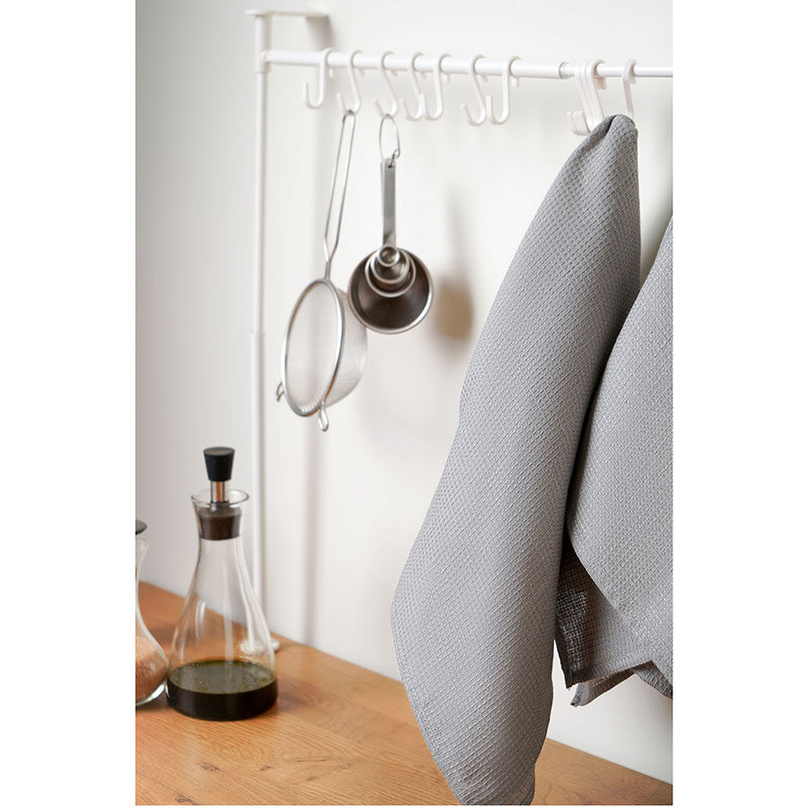 Набор из двух вафельных полотенец изо льна серого цвета из коллекции Essential, 50х70 см - фото 3