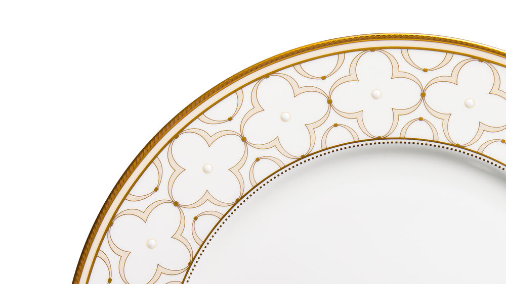 Тарелка обеденная Noritake Трефолио, золотой кант 28 см - фото 5