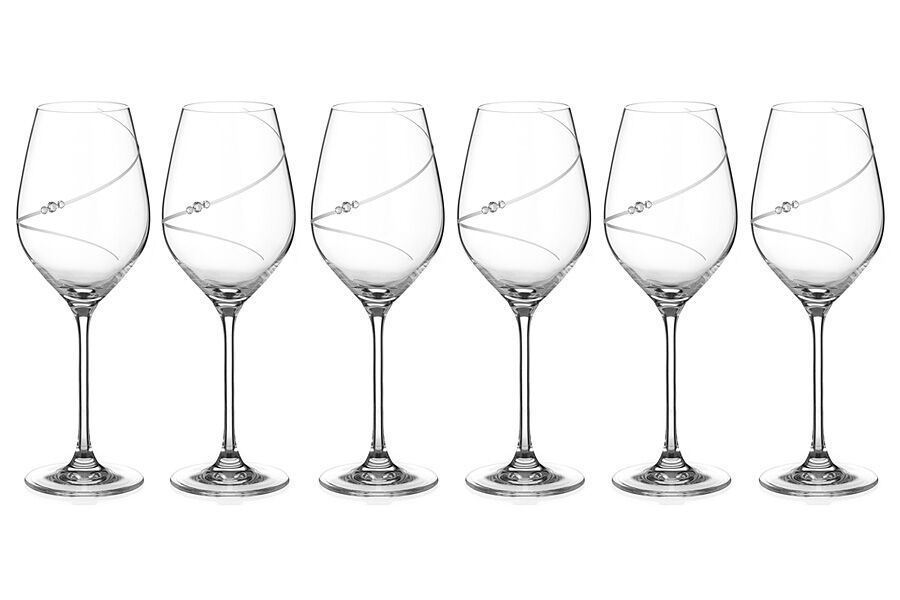 Набор бокалов для белого вина Силуэт, 0,36 л, 6 шт. С кристаллами Сваровски. - фото 2