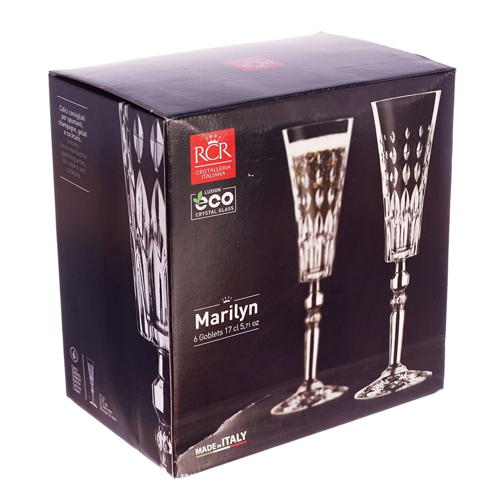 Набор фужеров для шампанского 170 мл 6 шт  Marilyn, RCR - фото 3