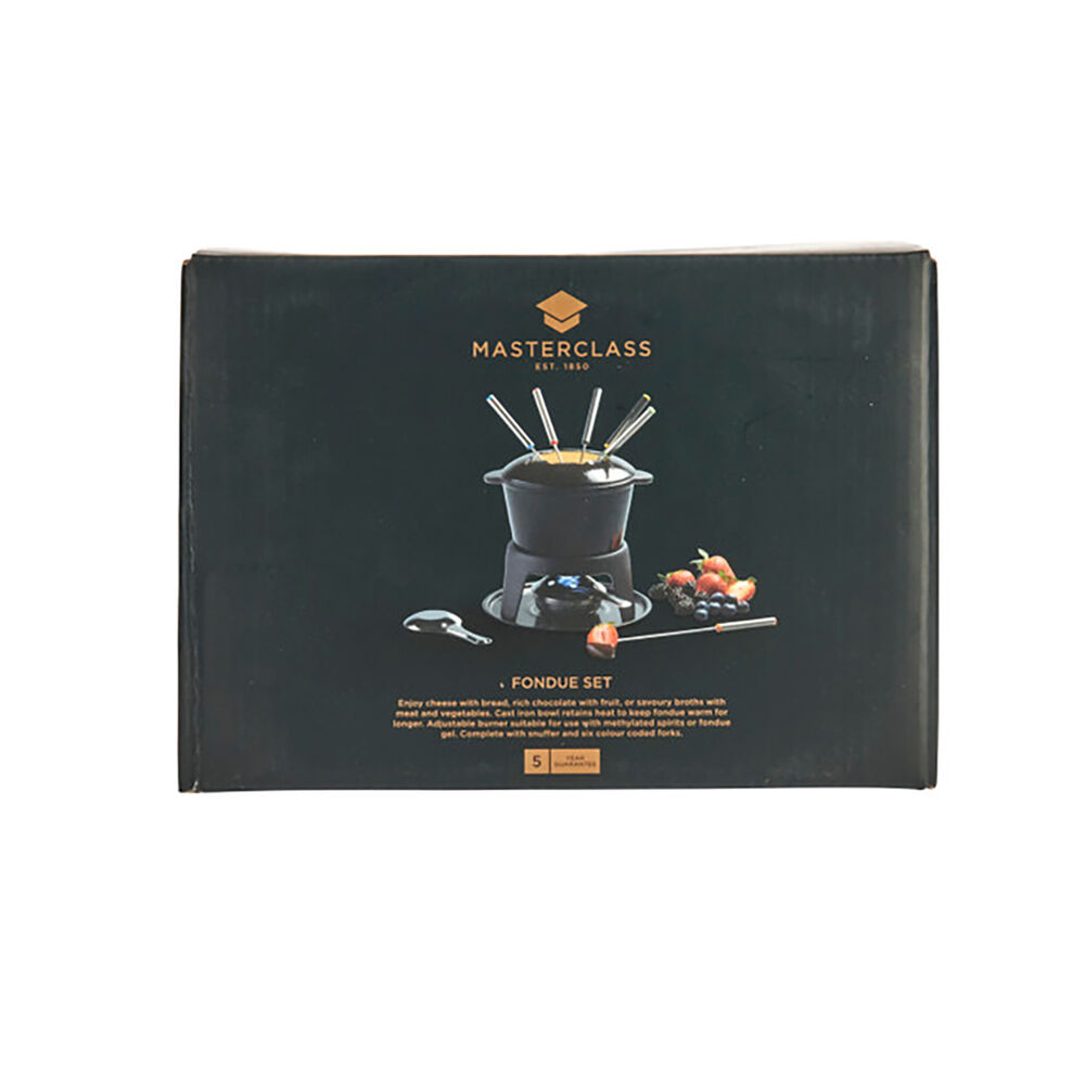 Набор для приготовления фондю (кастрюля, горелка, вилки 6шт.) чугунный покрыт BLACK эмалью KC Kitchen Craft - фото 3