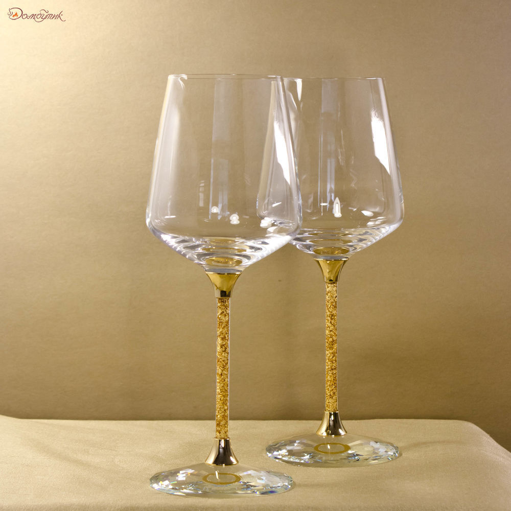 Набор из 2-х бокалов с сусальным золотом для вина 475 мл - фото 2