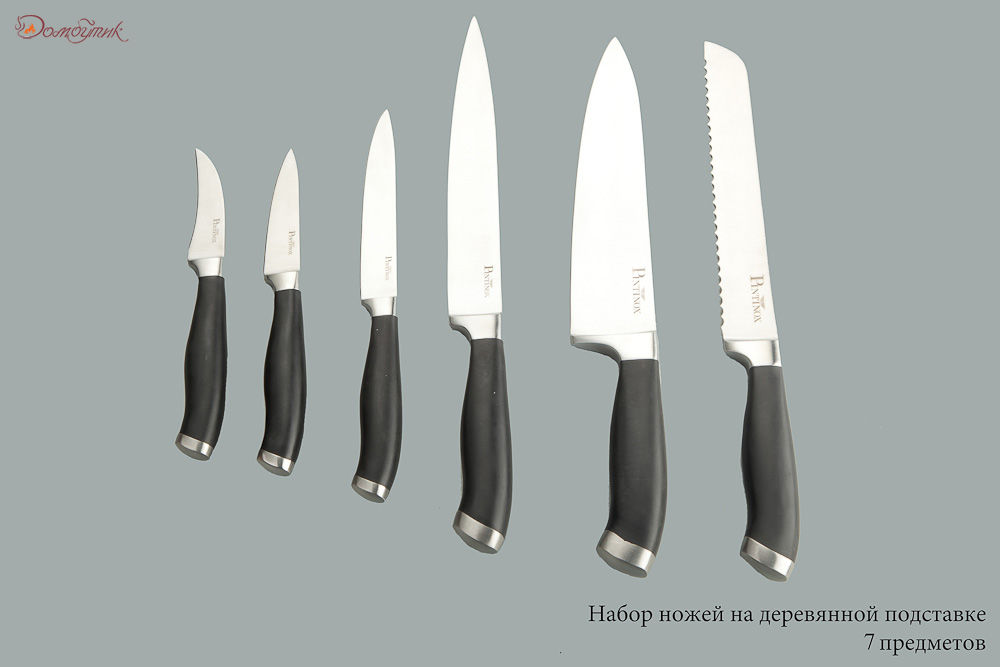 Набор ножей на деревянной подставке 6 предметов - фото 2