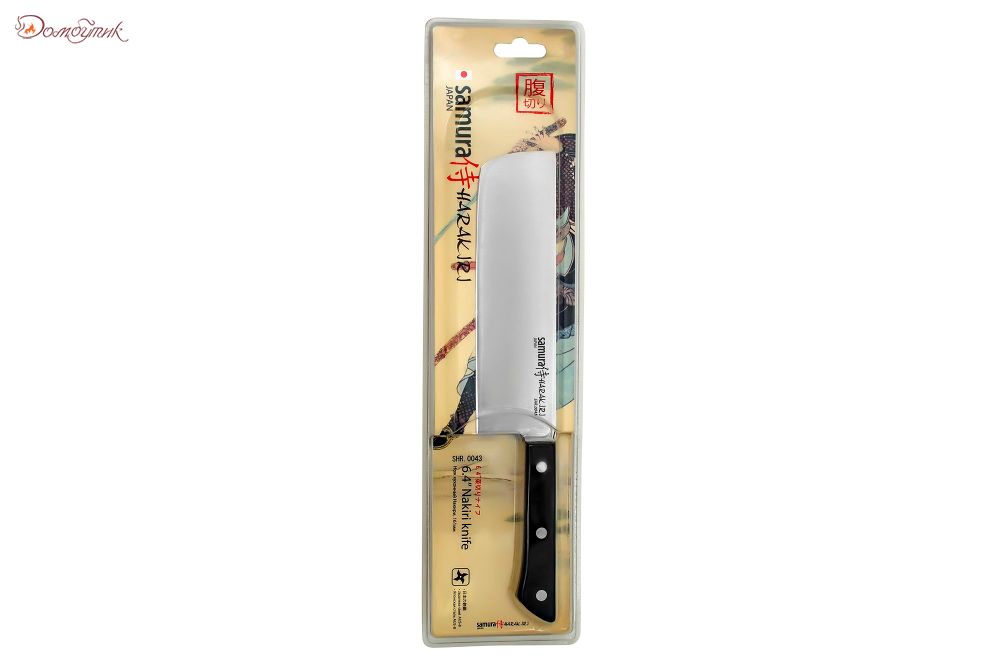 Нож кухонный "Samura HARAKIRI" накири 170 мм, корроз.-стойкая сталь, ABS пластик - фото 6